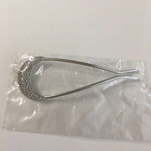 Half moon double pin for hair accessories